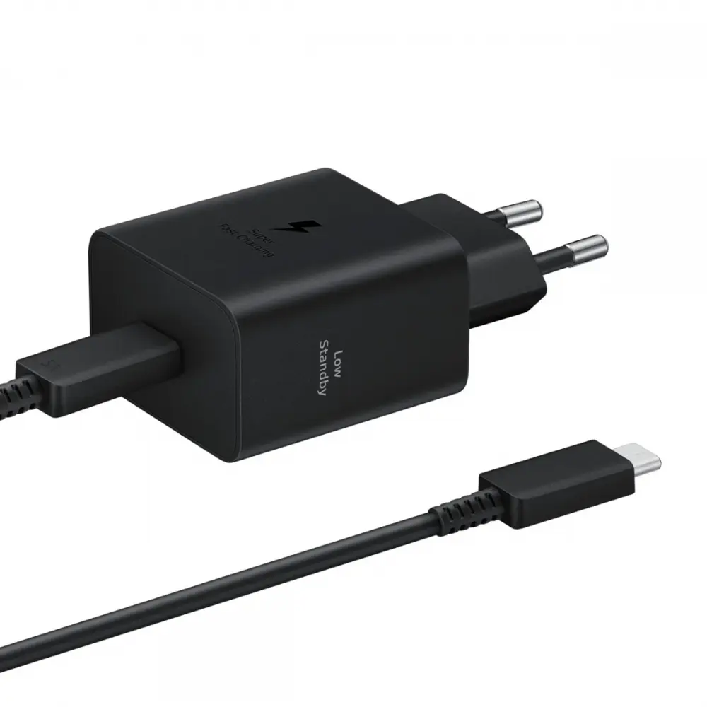 Kucni Punjac PD Fast Charger 45W Redizajn za Samsung sa PD Type C Kablom CE Crni