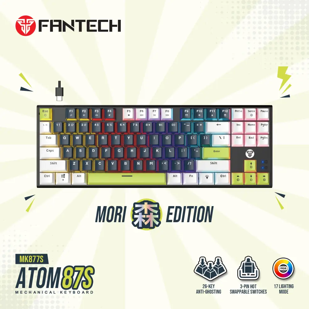 Tastatura Mehanicka Gaming Fantech Mk877s RGB Atom 87S Mori Plava (taro Switch)