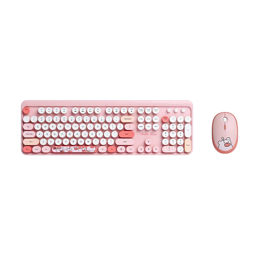 Combo Mis i Tastatura Coteci 84021 Pink
