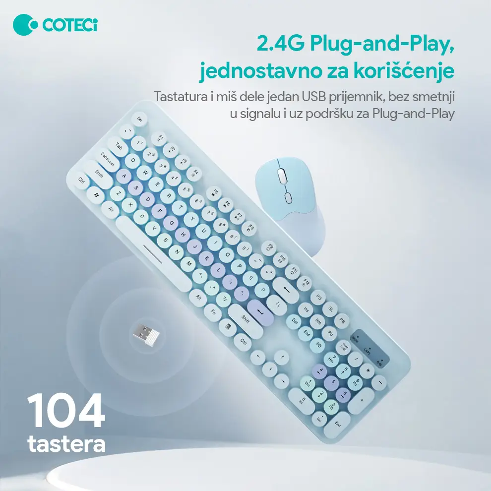 Combo Mis i Tastatura Coteci Of-054 Bez