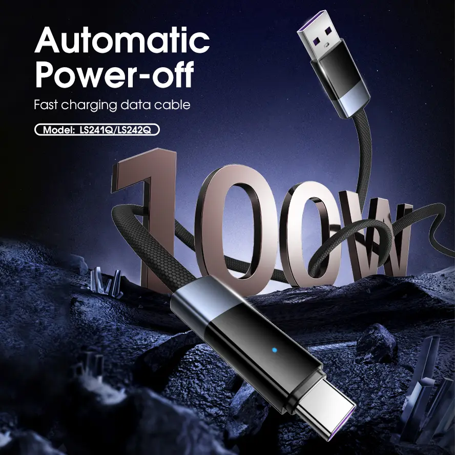 Data Kabl Ldnio Ls241q 100W Fast Automatic Power OFF Type C Crni 1M