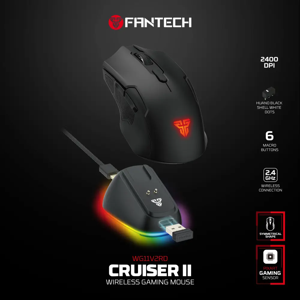 Mis Wireless Fantech Wg11v2rd Cruiser II Crni