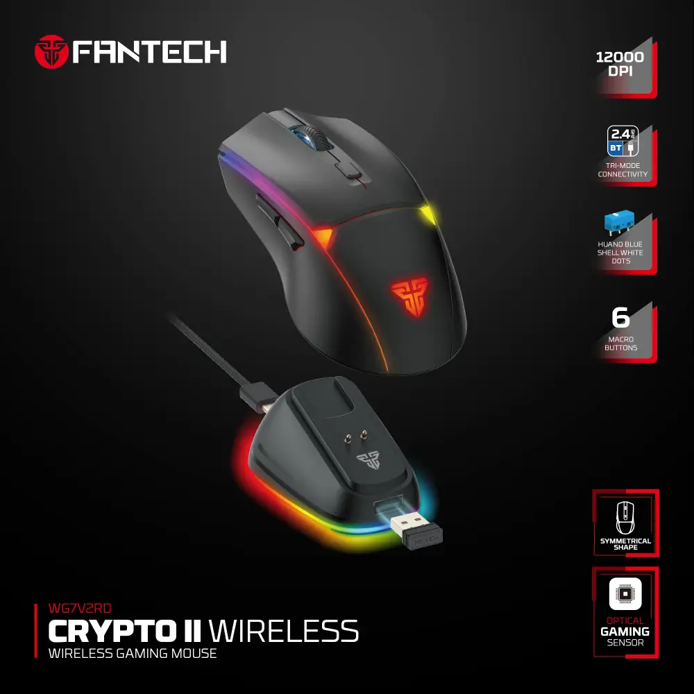 Mis Wireless Gaming Fantech Wg7v2rd Crypto II Crni
