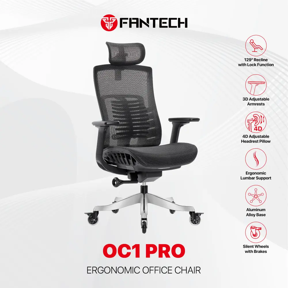 Stolica Office Fantech OC1 PRO Ergonomska Crna