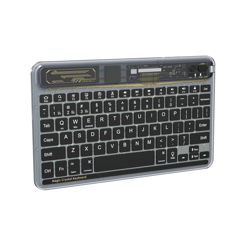 Tastatura Coteci Crystal 84008 Wireless Transparent Crna
