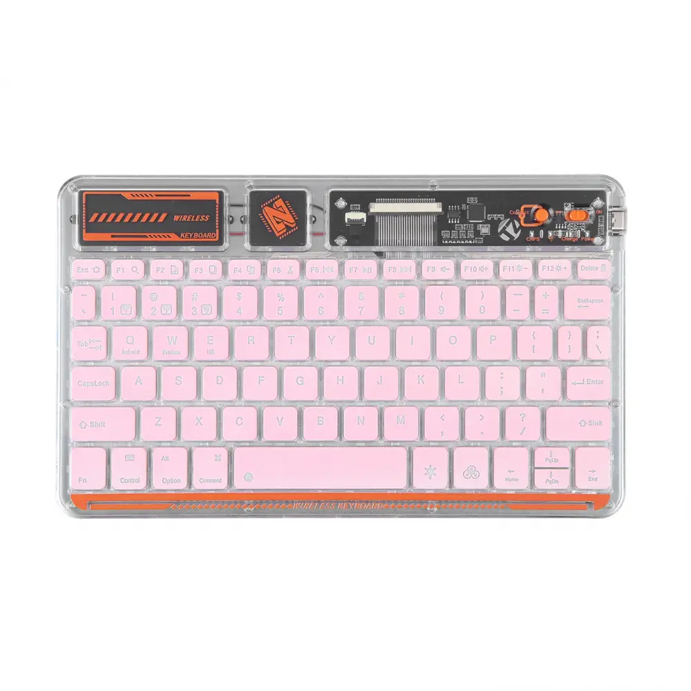 Tastatura Coteci Punk 84012 Wireless Transparent Pink