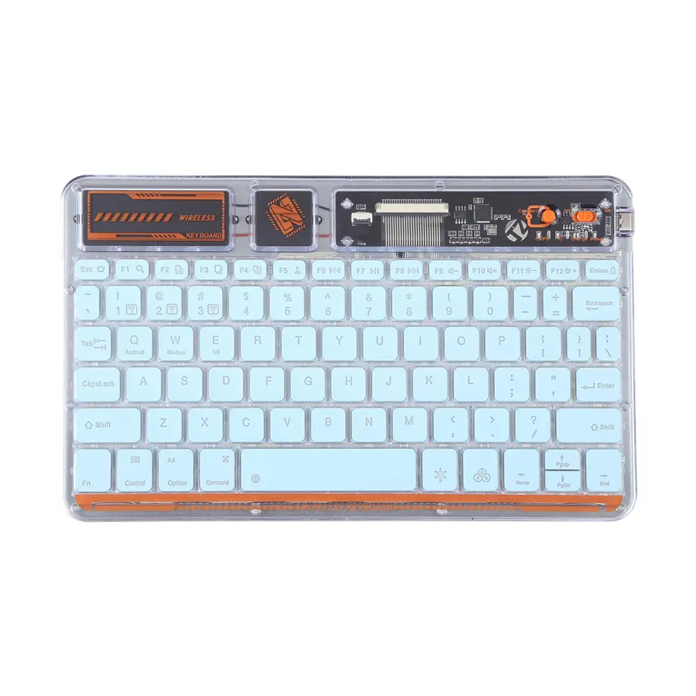 Tastatura Coteci Punk 84012 Wireless Transparent Plava
