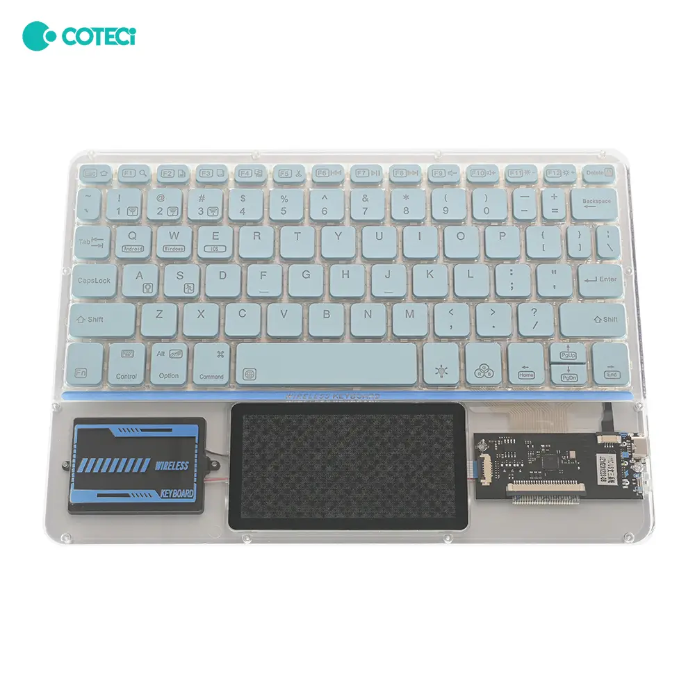 Tastatura Coteci Punk 84013 Wireless Touchpad Transparent Plava