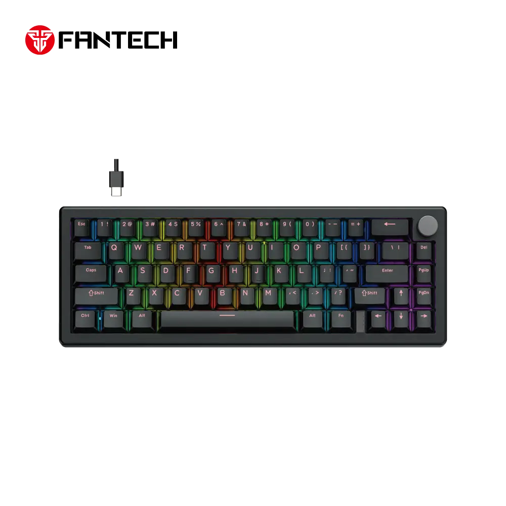 Tastatura Mehanicka Gaming Fantech MK614 Atom X66 Retro Crna (ice Apricot Switch)