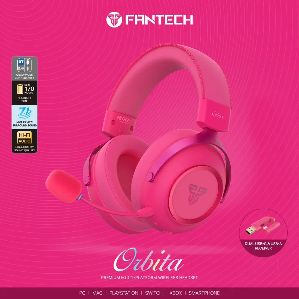 Bluetooth Slusalice Fantech WHG07 Orbita Pink