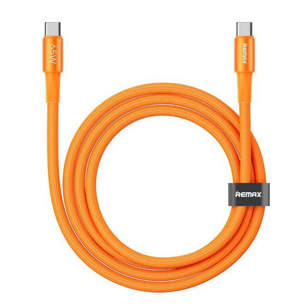 Data Kabl Remax Velocity CB25 Fast Charging 65W Type C na Type C 1.2m Narandzasti