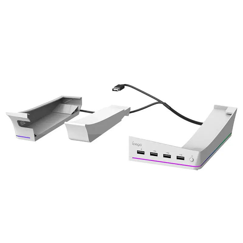 Ipega Pg-p5s021 Horizontalni Multifunkcionalni Stalak za PS5 Slim/pro RGB Beli