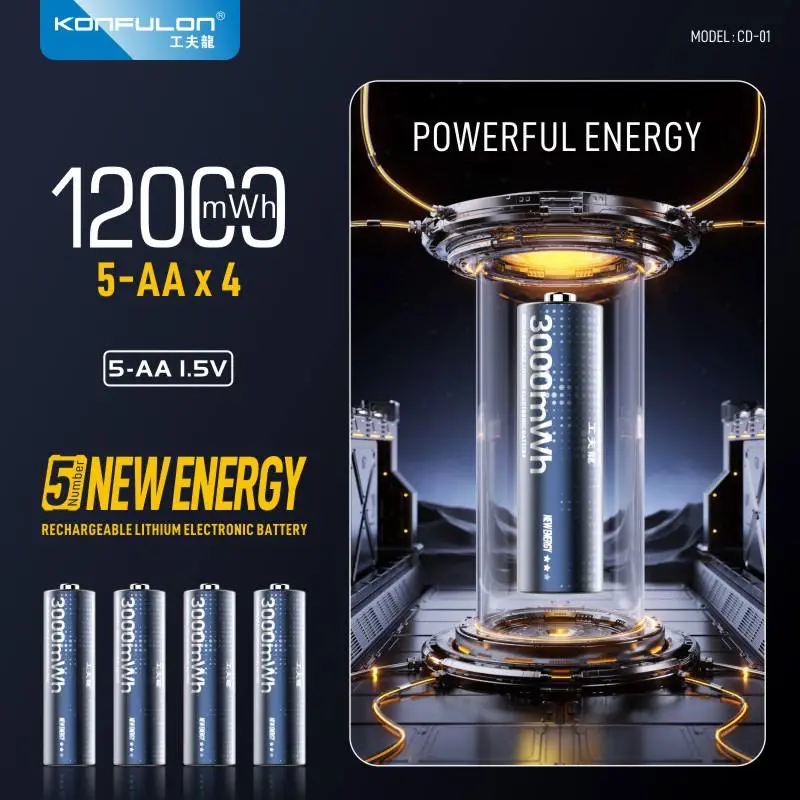 Punjac za Li-ion Baterije Konfulon CD-01 4XAA Crni