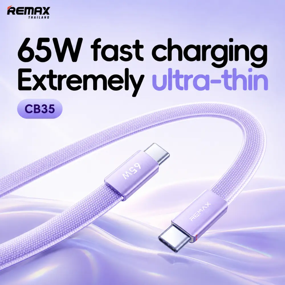Data Kabl Remax Ultimate Series CB35 65W Ultra-thin Fast Charging Type C na Type C 1.2m Beli