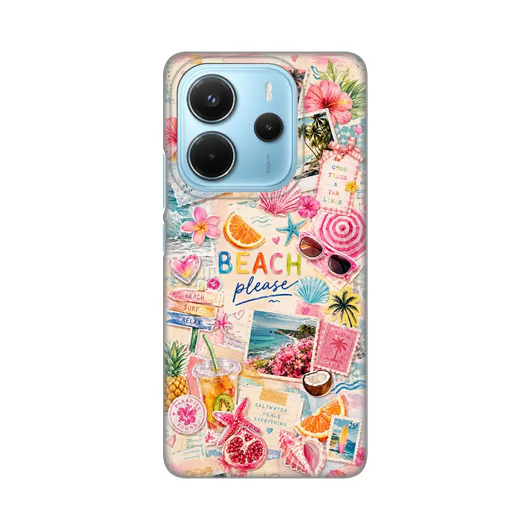 Torbica Silikonska Print Skin za Xiaomi Redmi Note 14 4G (srb) Beach Please