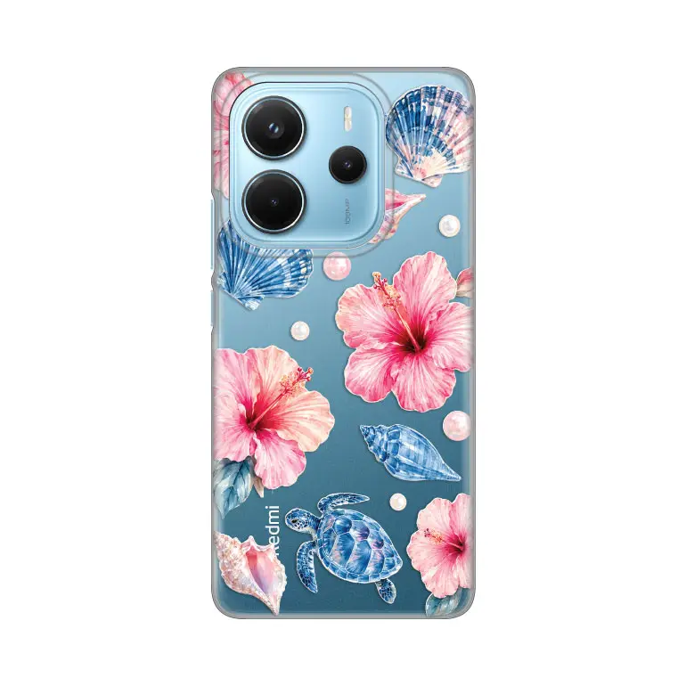 Torbica Silikonska Print Skin za Xiaomi Redmi Note 14 4G (srb) Hibiscus Sea