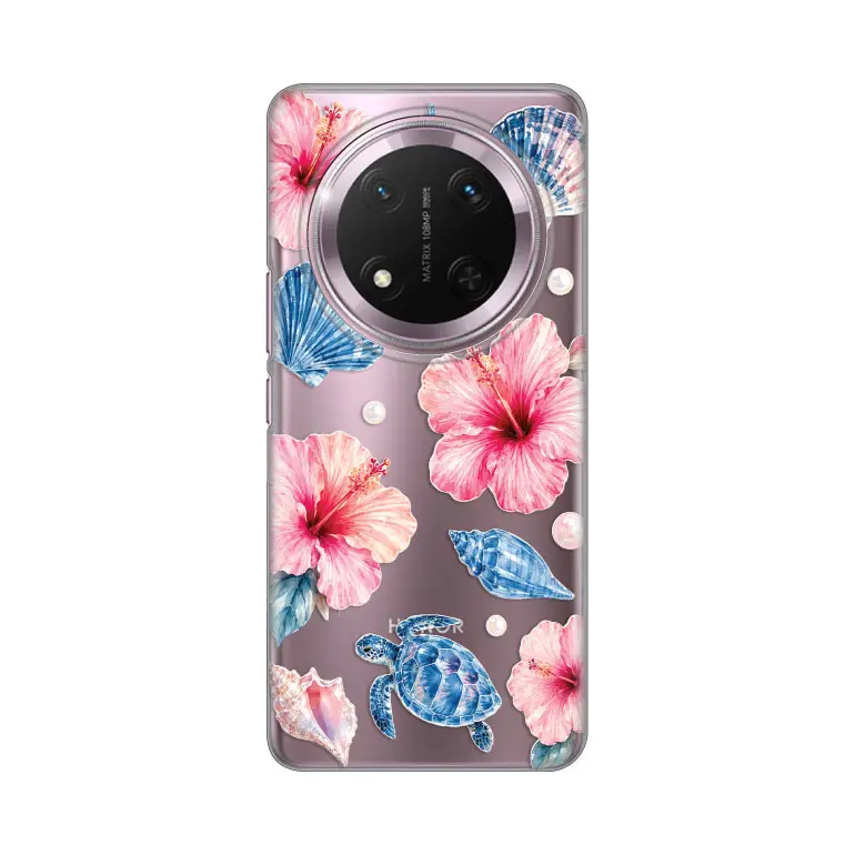 Torbica Silikonska Print Skin za Honor Magic 7 Lite Hibiscus Sea