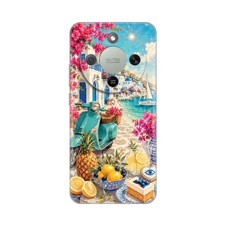 Torbica Silikonska Print Skin za Honor Magic 8 Lite Summer In Greece
